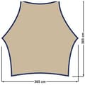 Miniatyrbild 2 av 2: EUROTRAIL skuggsegel - Tarp Carside - Hexagonal - 100 % polyester 185T - Beige/Stålblå