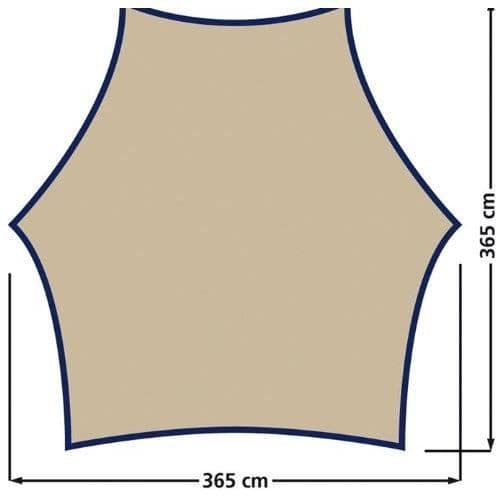 EUROTRAIL skuggsegel - Tarp Carside - Hexagonal - 100 % polyester 185T - Beige/Stålblå