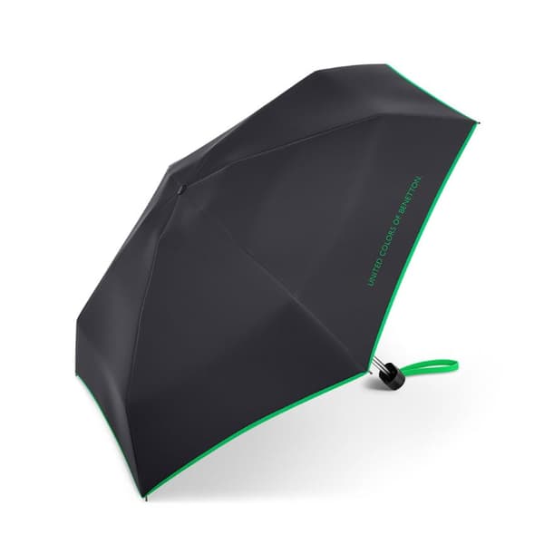 Benetton Ultra Mini -taittovarjo suojuksella, musta