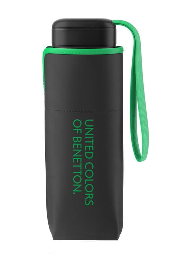 Benetton Ultra Mini -taittovarjo suojuksella, musta