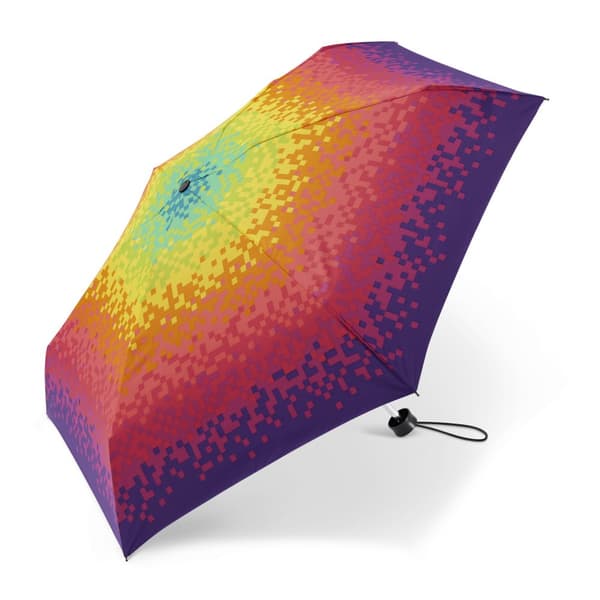 Happy Rain Ultra Mini -sateenvarjo, sateenkaari, monivärinen ja punainen