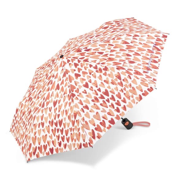Benetton Mini AC -sateenvarjo, sydänpinkki kuvio