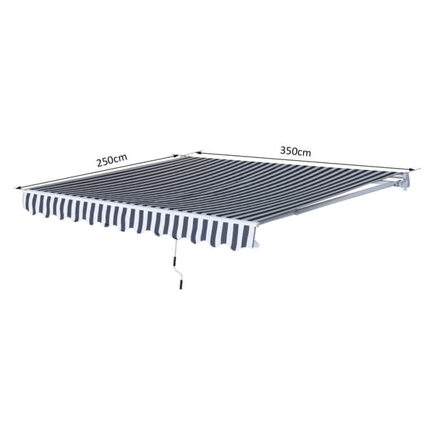 Markise, 3.5x2.5 m, Grå Hvid