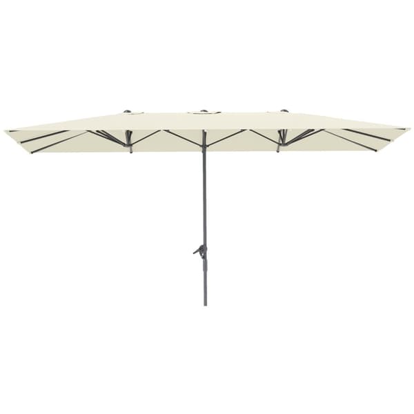 Dobbelt solparaply, 451x264 cm, cremehvid