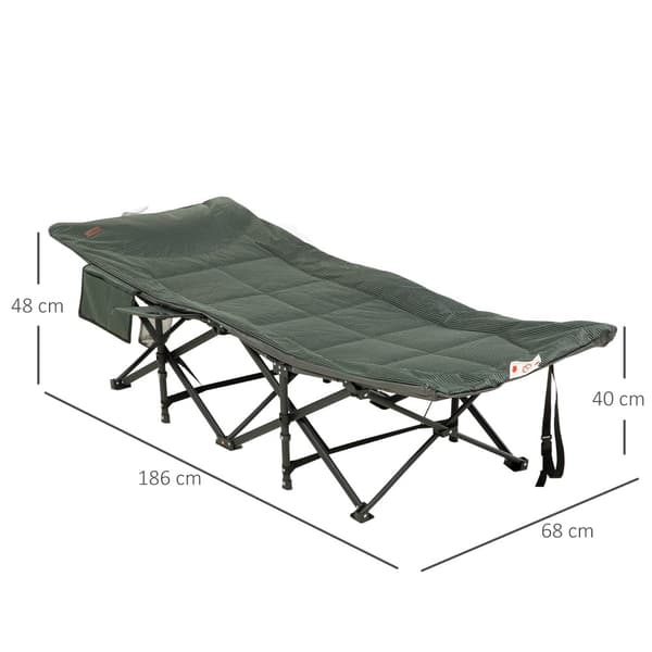 Campingbädd, 68x186x48 cm, Grå