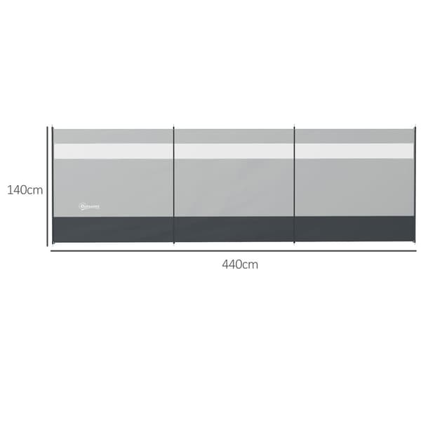 Tuulensuoja, 440x140 cm, Harmaa