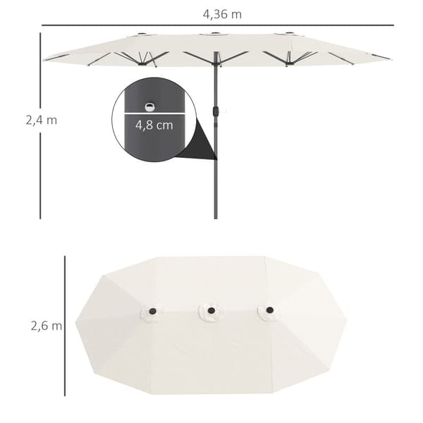 Dubbel Solparaply, 436x260 cm, Beige