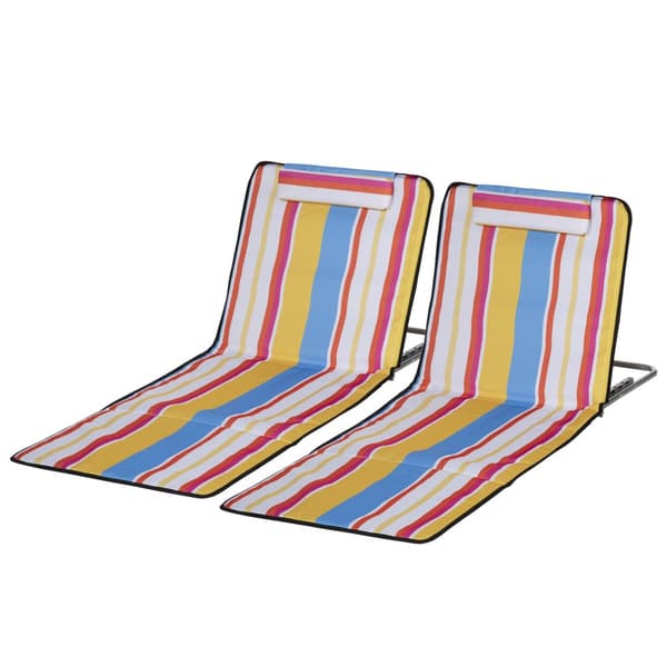 Strandmåtte, 134x48x33-43 cm, Flerfarvet