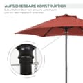 Miniatyrbillede 7 af 9: Patio Paraply, Ø196 cm, Ø1.96x2.04H m, Vinrød