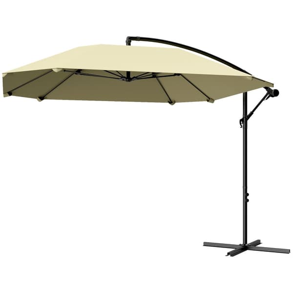 Terrasseparaply, Alu Ø 260 cm, 304x260x245 cm, Beige