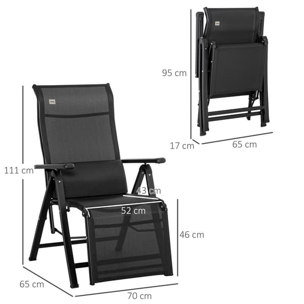 Solstol, 70x65x111 cm, Svart