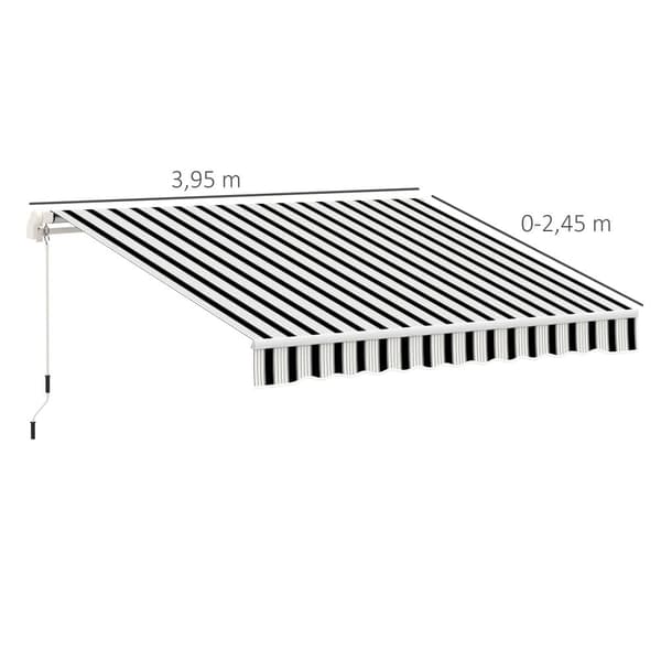 Balkongmarkis, 3.95x2.45x3.50 m, Vit+Blå
