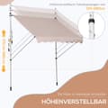 Miniatyrbillede 4 af 9: Justerbar Markise, 200x150 cm, Creme Hvid