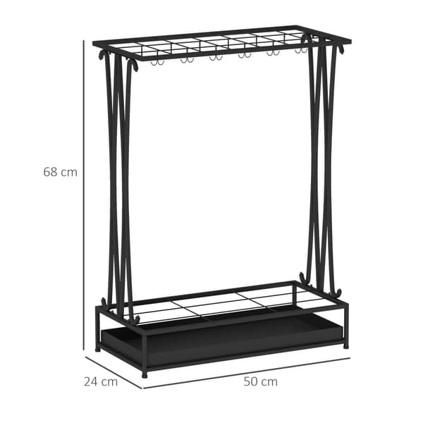 Paraplystativ, 50x24x68 cm, Sort
