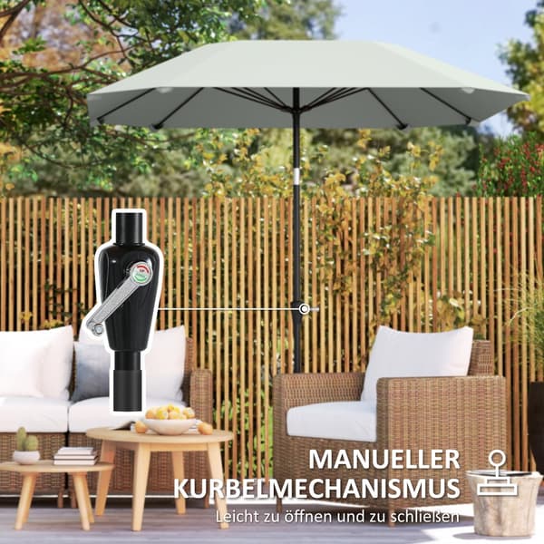 Patio Paraply, Ø233 cm, 2.33Lx2.33Bx2.4H m, Mørkegrå