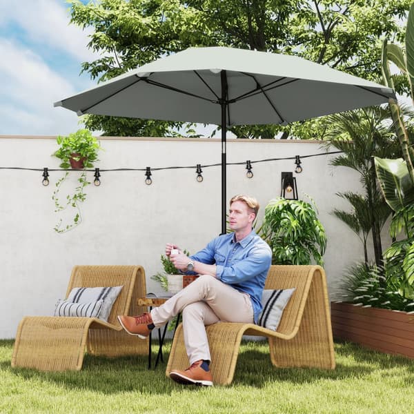 Patio Paraply, Ø233 cm, 2.33Lx2.33Bx2.4H m, Mørkegrå