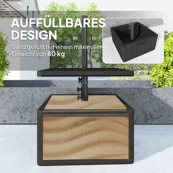 Sateenvarjoteline, 3-in-1, 53P x 53L x 45K cm, Musta