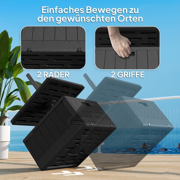 Sateenvarjoteline, 3-in-1, 53P x 53L x 45K cm, Musta