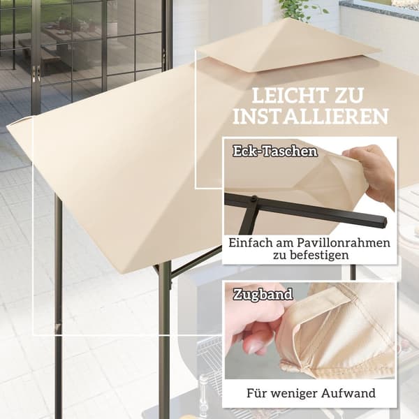 Udskiftningstag til Grill Pavillon, 1.5x2.4 m, Beige