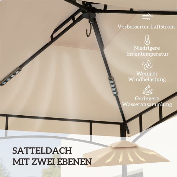 Udskiftningstag til Grill Pavillon, 1.5x2.4 m, Beige