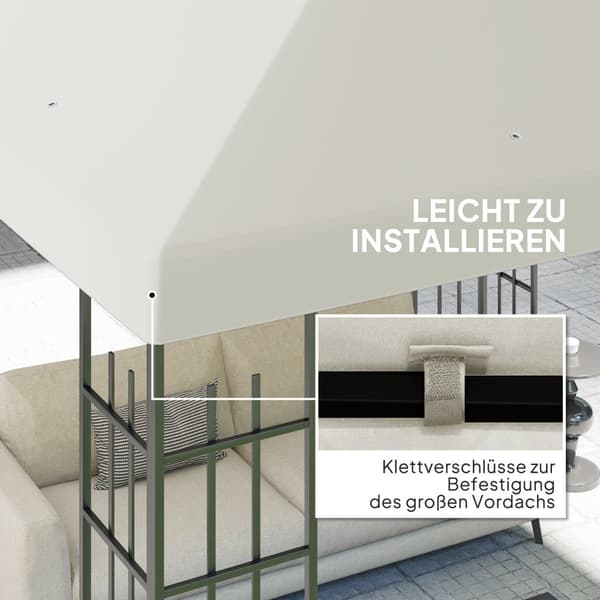 Paviljongin kattoremontti, 298x298 cm, vaaleanharmaa