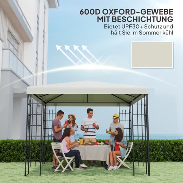Paviljongin kattoremontti, 298x298 cm, vaaleanharmaa