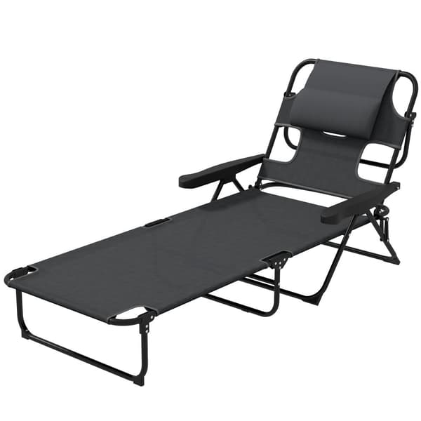 Solstol, 72x194x31 cm, Mörkgrå
