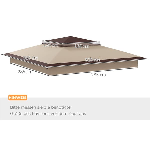 Paviljonki peite, 325x325 cm, Kahvi