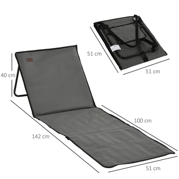 Strandmatta Set, 142x51x40 cm, Grå