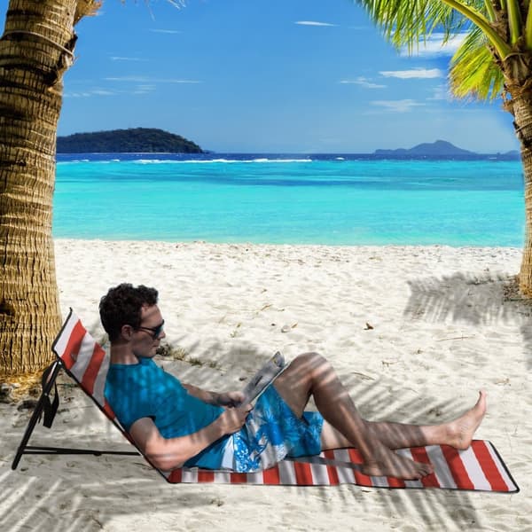 Strandmåtte Sæt, 2er-Set, 142x51x40 cm, Rød