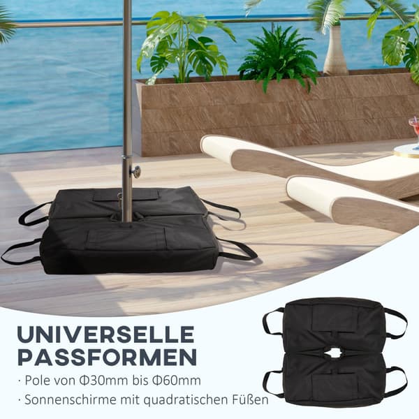 Paraplyställ, Sandsack Marknadsparaplyställ, 50x25x18 cm, Svart
