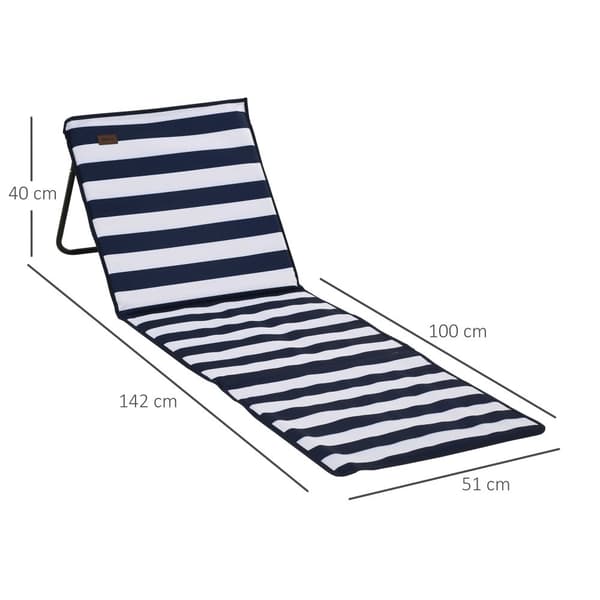 Strandmatta Set, 142x51x40 cm, Blå och Vit