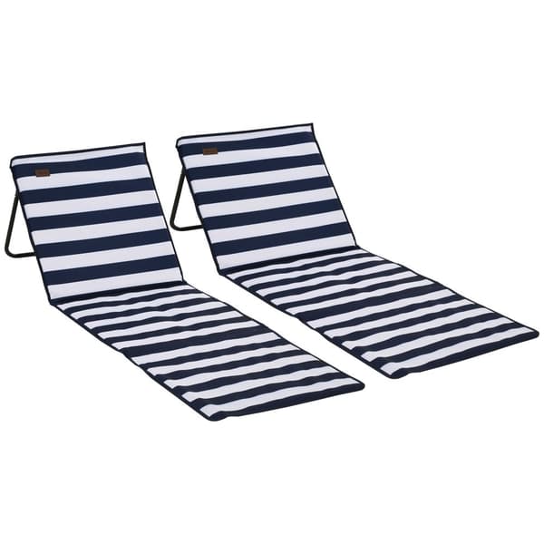 Strandmatta Set, 142x51x40 cm, Blå och Vit