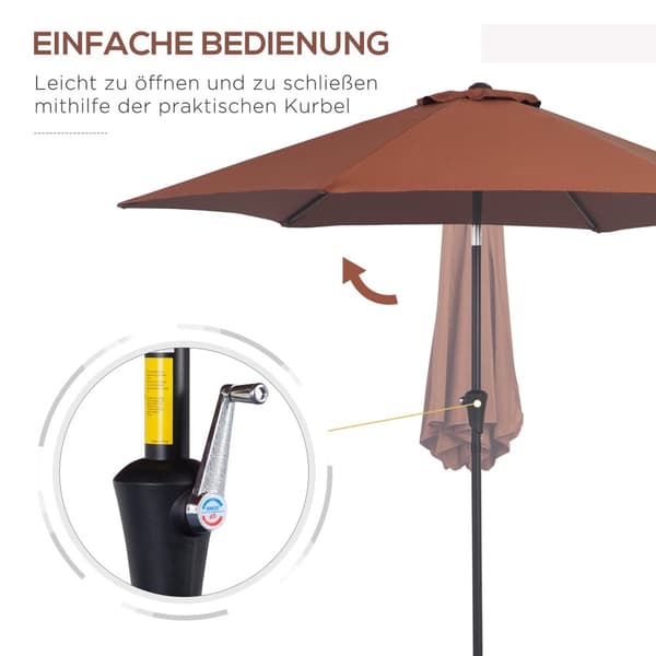 Patio Paraply, 2.6x2.35 m, Brun