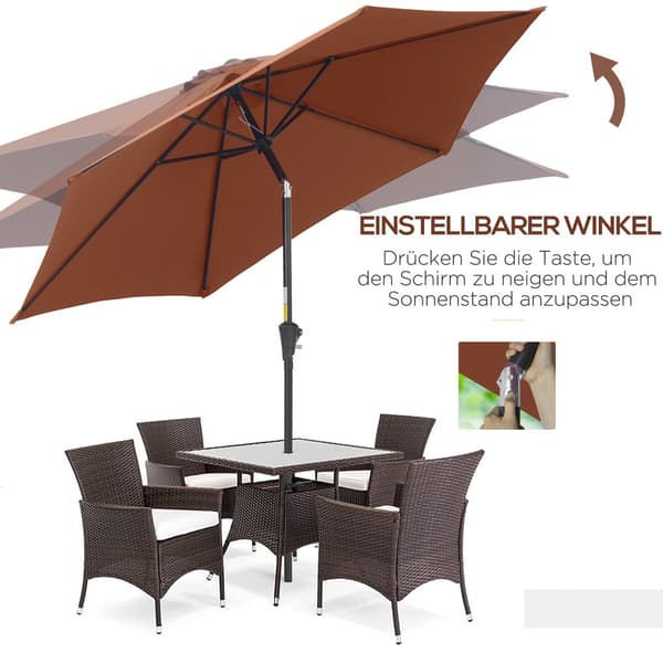 Patio Paraply, 2.6x2.35 m, Brun