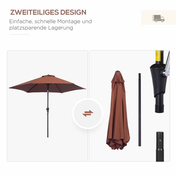 Patio Paraply, 2.6x2.35 m, Brun