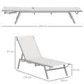 Miniatyrbillede 3 af 9: Solstol, 170x58x97 cm, Creme Hvid
