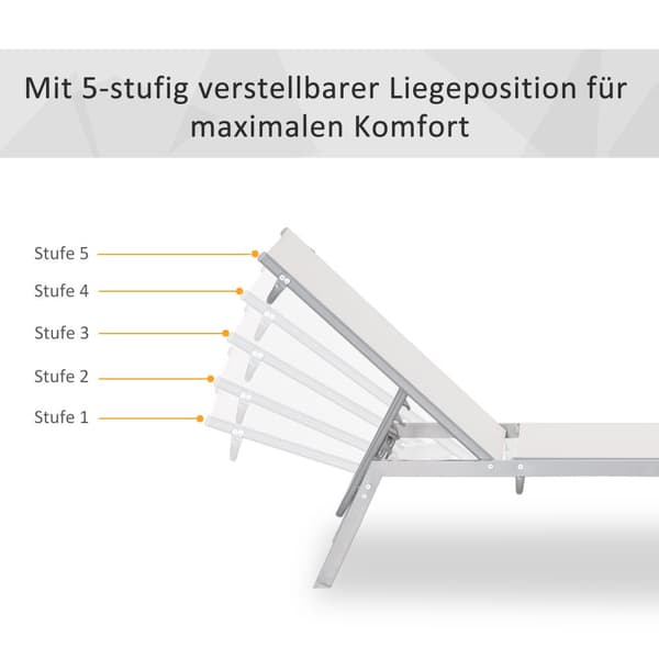Solstol, 170x58x97 cm, Creme Hvid