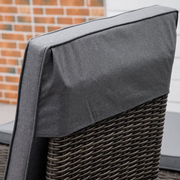 Solstol, Poly-Rattan, 60x195x86 cm, Grå
