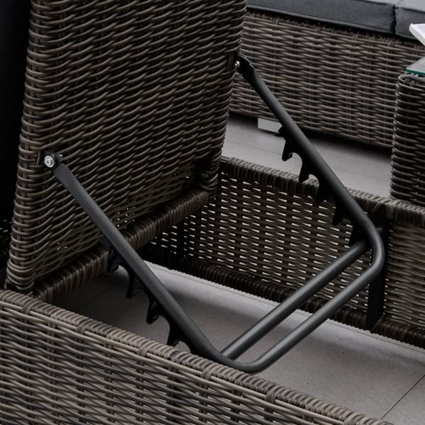 Solstol, Poly-Rattan, 60x195x86 cm, Grå