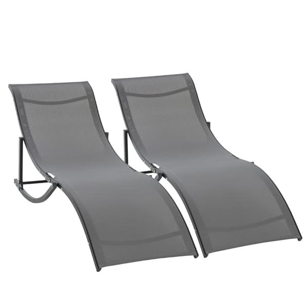 Solstol Set, 165x61x63 cm, Mörkgrå