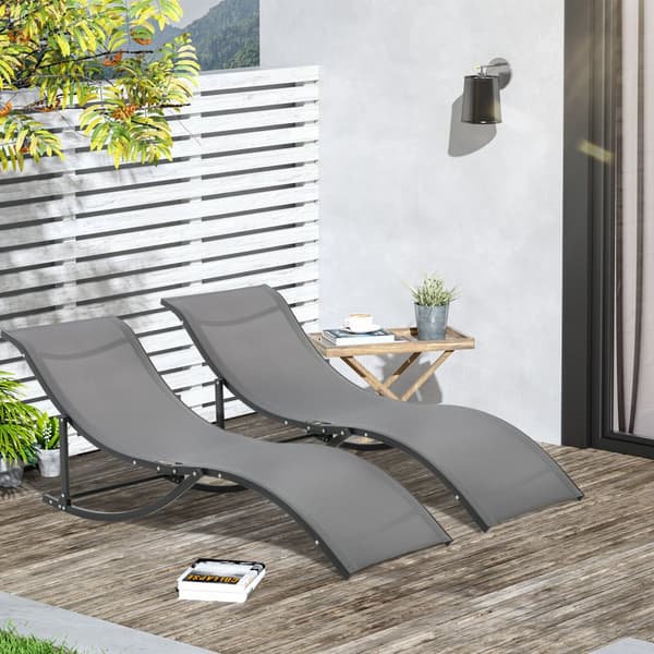 Solstol Set, 165x61x63 cm, Mörkgrå