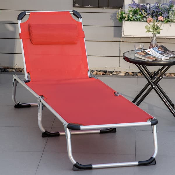 Solstol, 165x60x76 cm, Röd