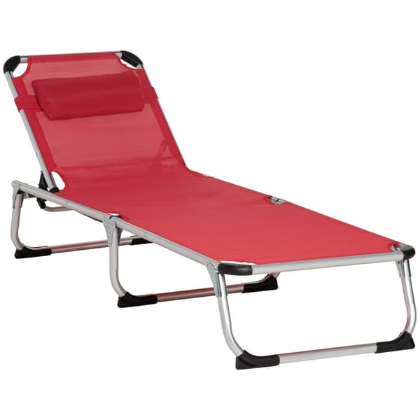Solstol, 165x60x76 cm, Röd