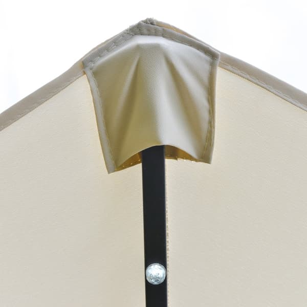 Kaksinkertainen aurinkovarjo, LED-valoilla, 440x256 cm, Kermaisen valkoinen