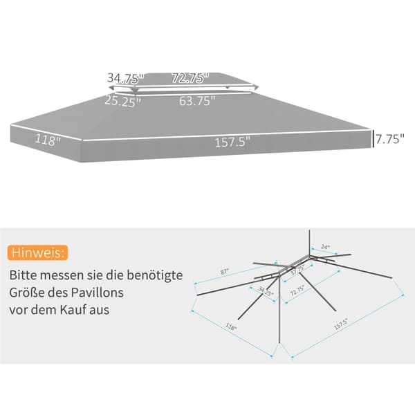 Pavillon Tag, 3x4 m, Lys Grå