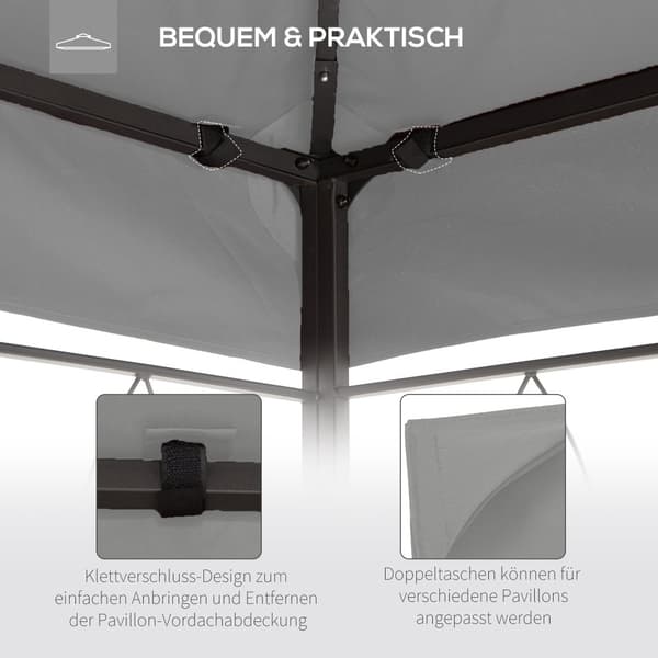 Pavillon Tag, 3x4 m, Lys Grå