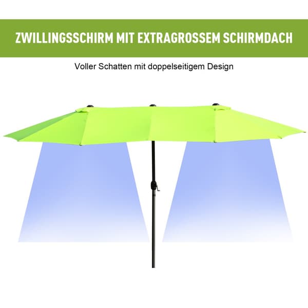 Uteplats Paraply, 460x270 cm, Grön