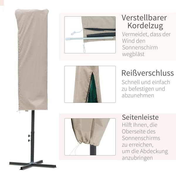 Parasollöverdrag, Ø63x164 cm, Khaki