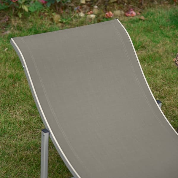 Solstol Sæt, 165x61x63 cm, Lys Grå